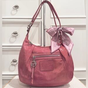 🩷💜 SOLD - Coach Poppy Jazzy Pink Patent Leather Convertible Y2K Hobo Bag